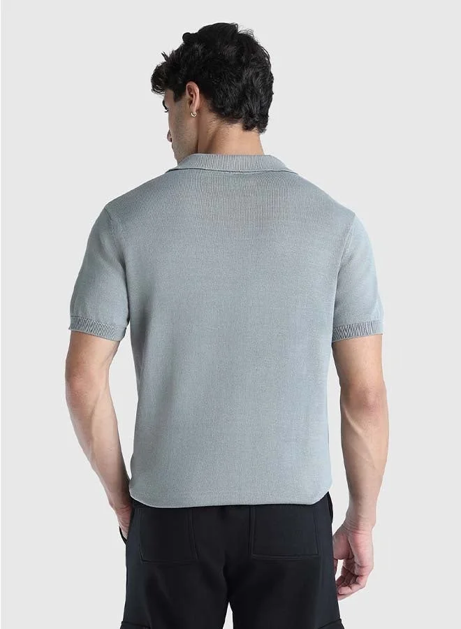 Musclemind Men's Flat Knit Polo